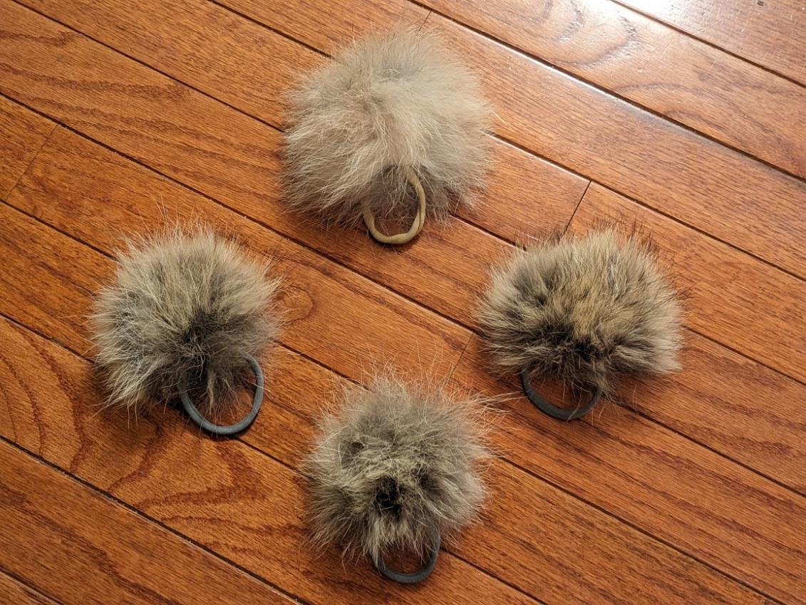 Fur Pompom Hair Ties