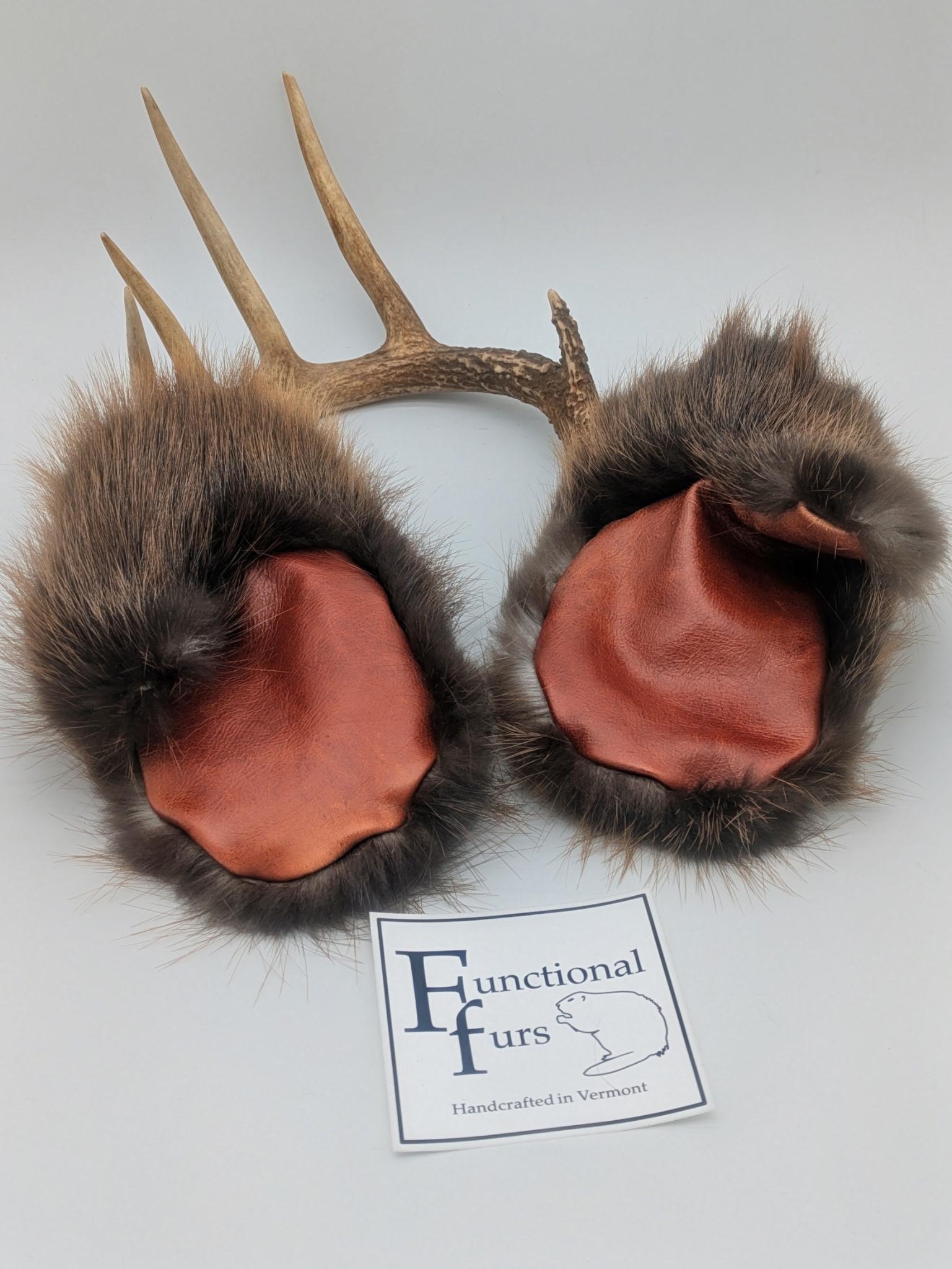 Knit cuffed Beaver Fur Mitten