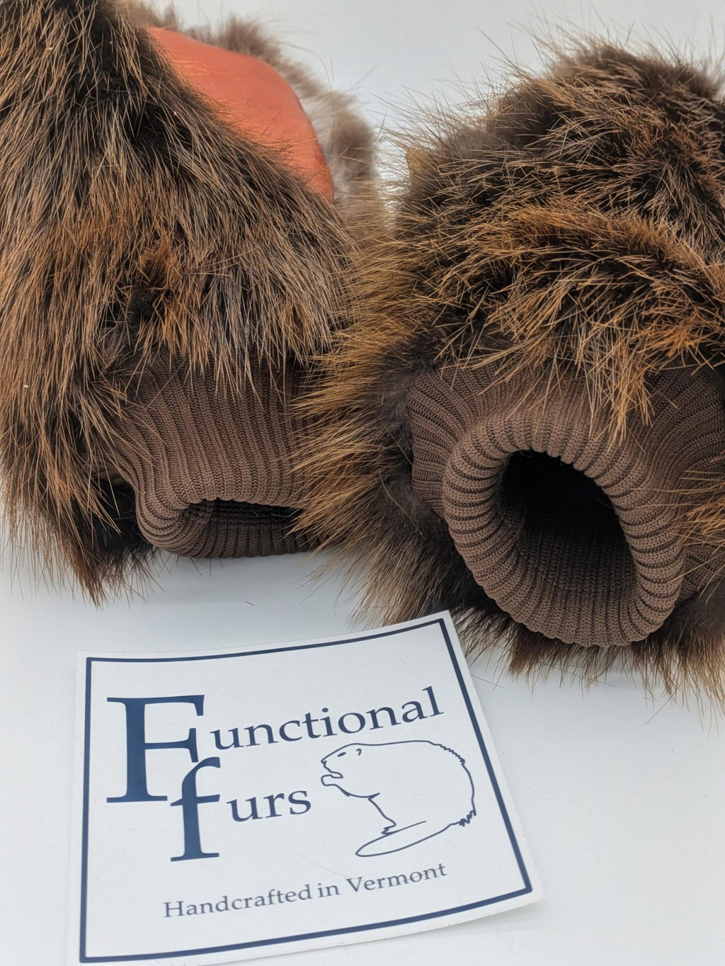 Knit cuffed Beaver Fur Mitten
