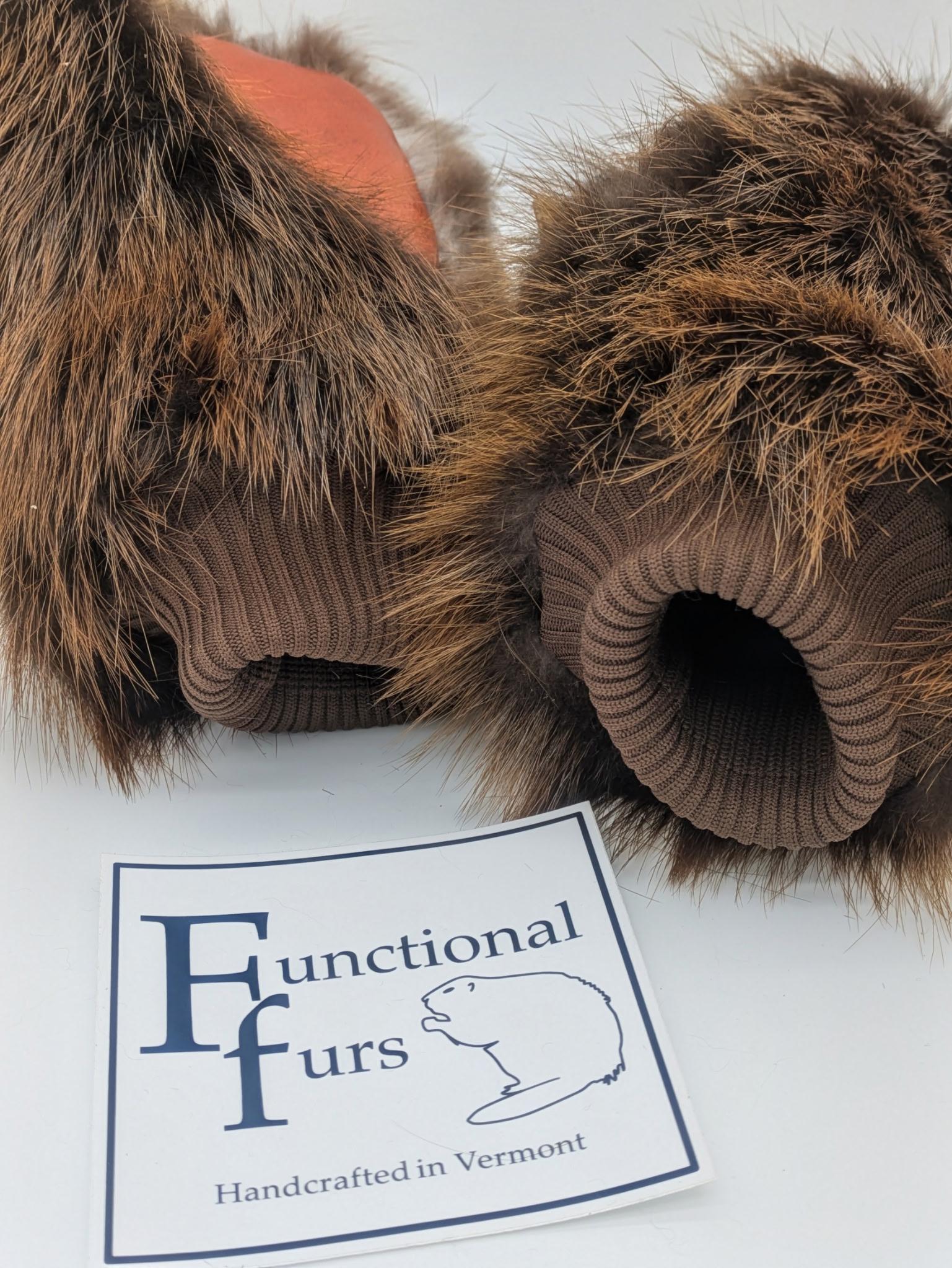 Knit cuffed Beaver Fur Mitten