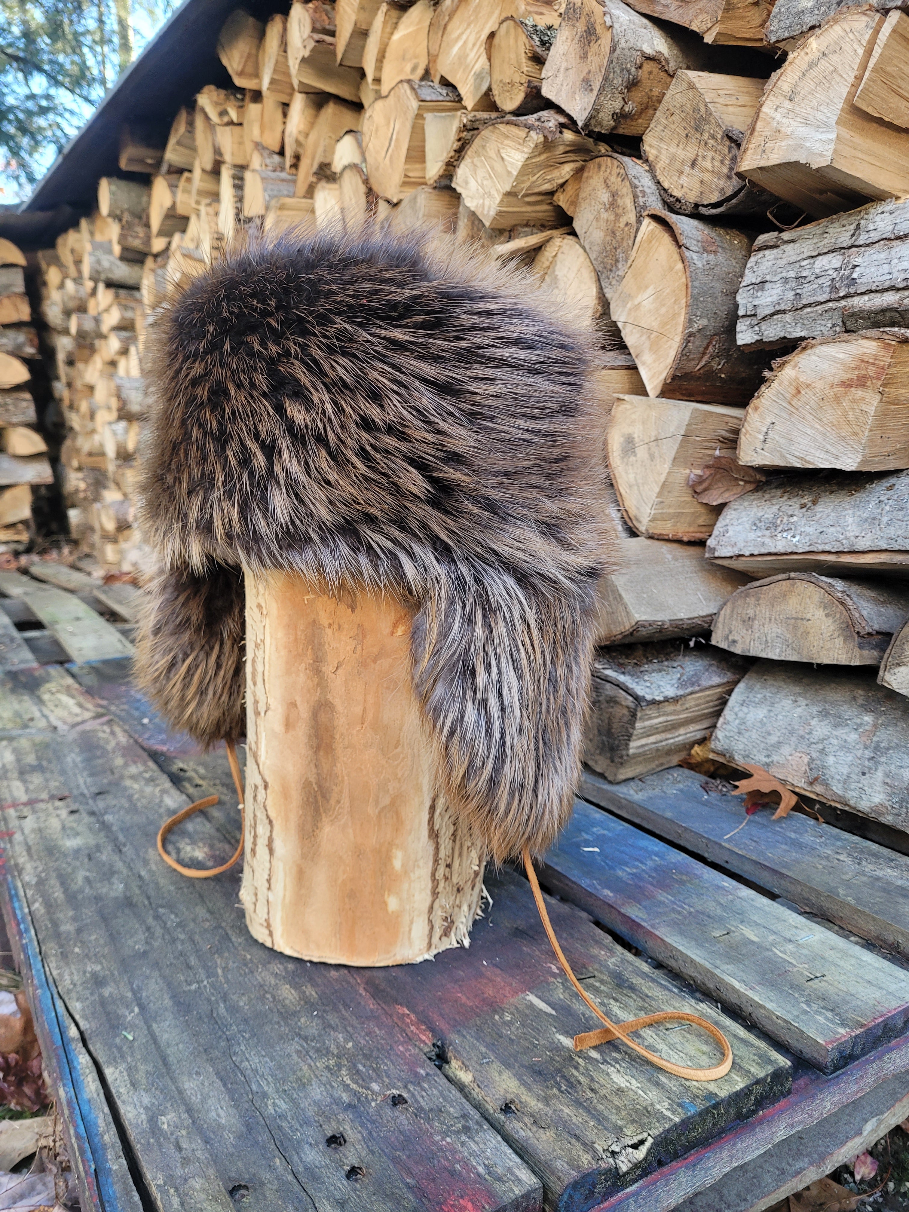 Beaver Pillbox with Ear Flaps