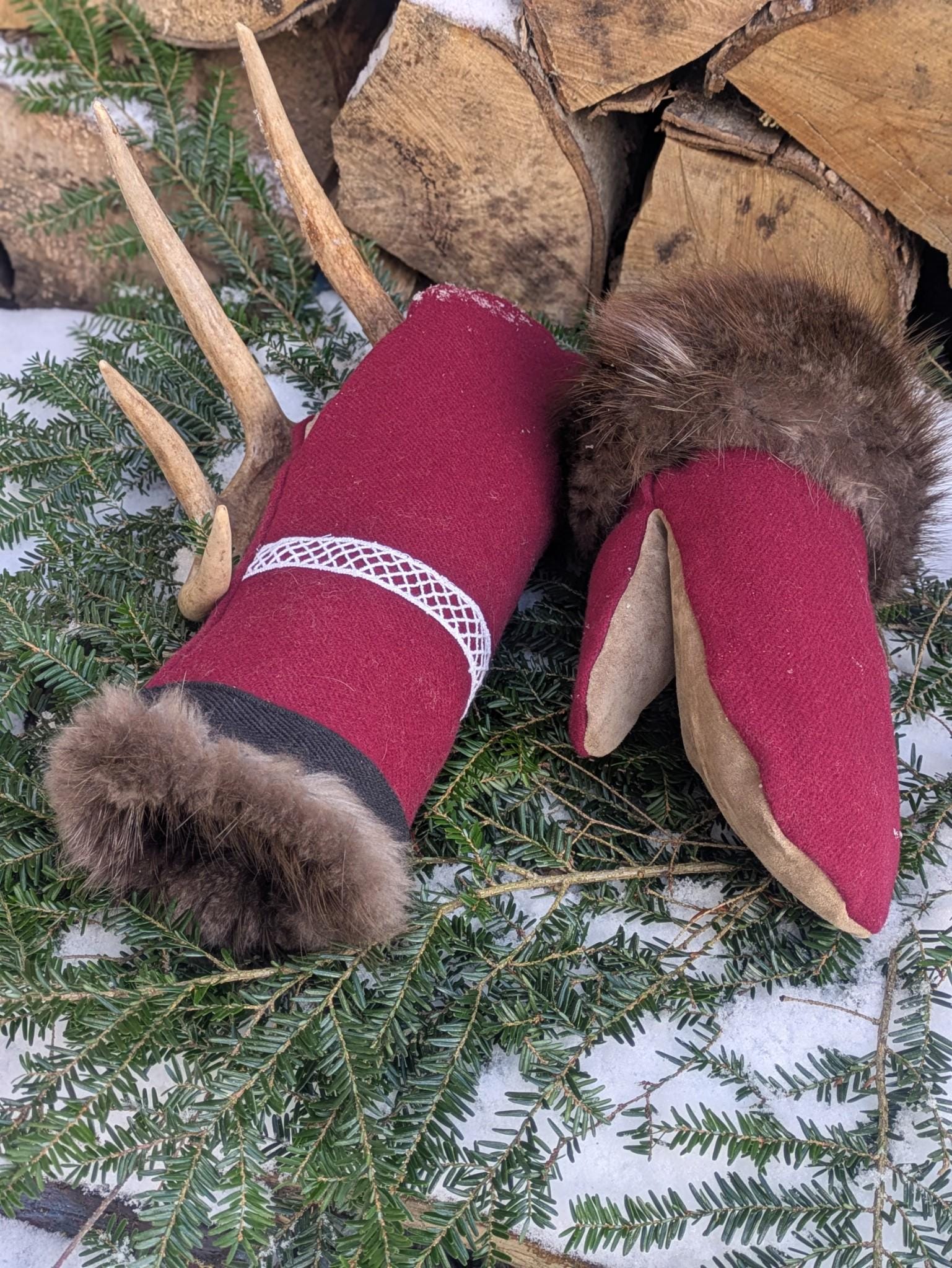Beaver Lined Cuffed Mittens
