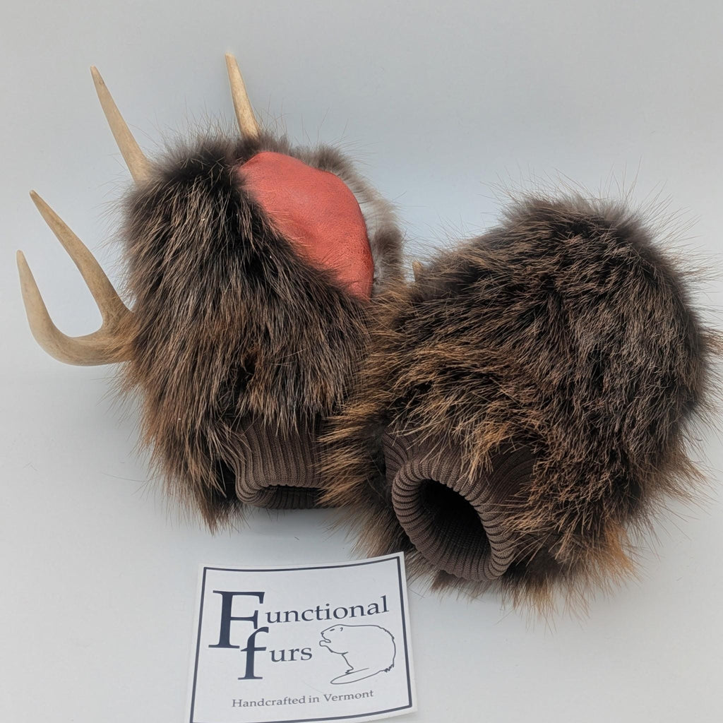 Knit cuffed Beaver Fur Mitten