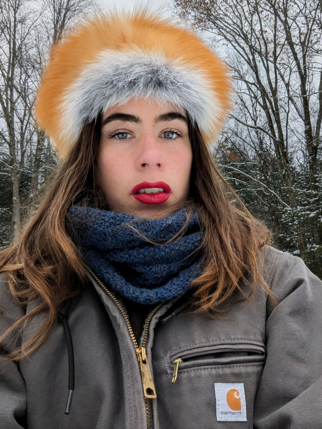 Red Fox Pillbox Hat