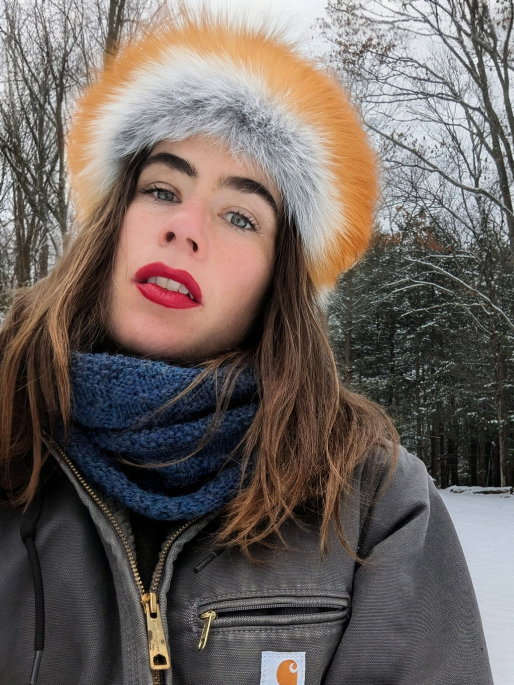 Red Fox Pillbox Hat