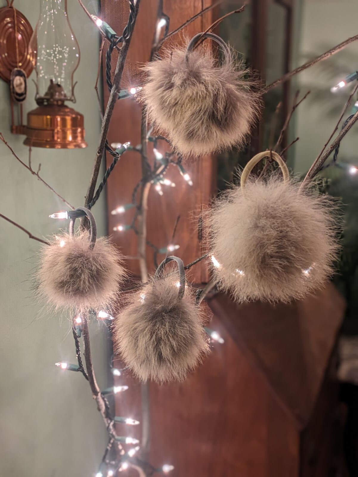 Fur Pompom Hair Ties