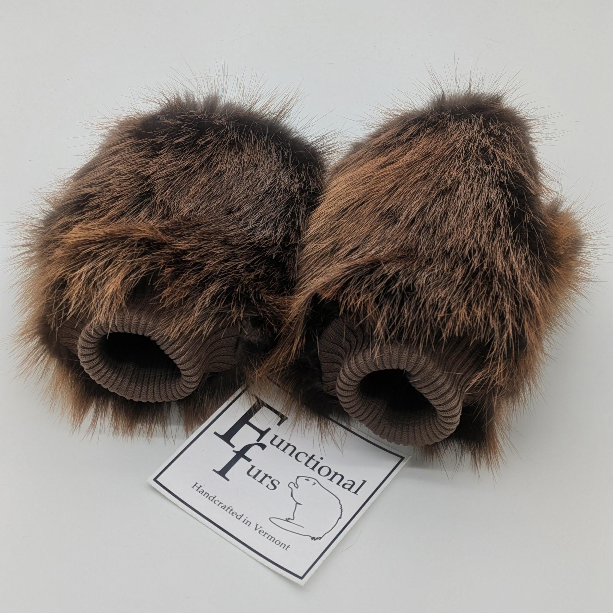 Knit cuffed Beaver Fur Mitten