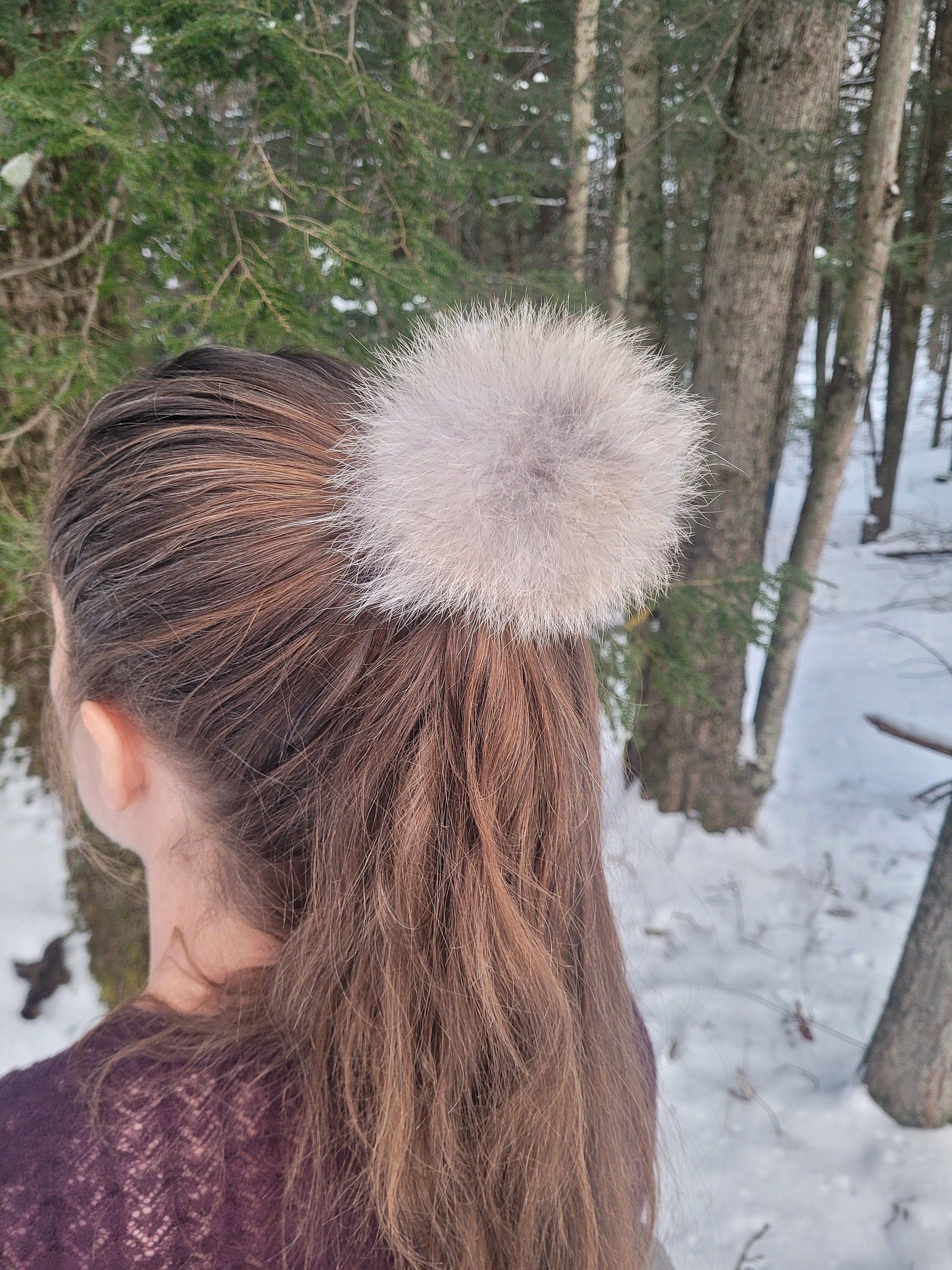 Fur Pompom Hair Ties