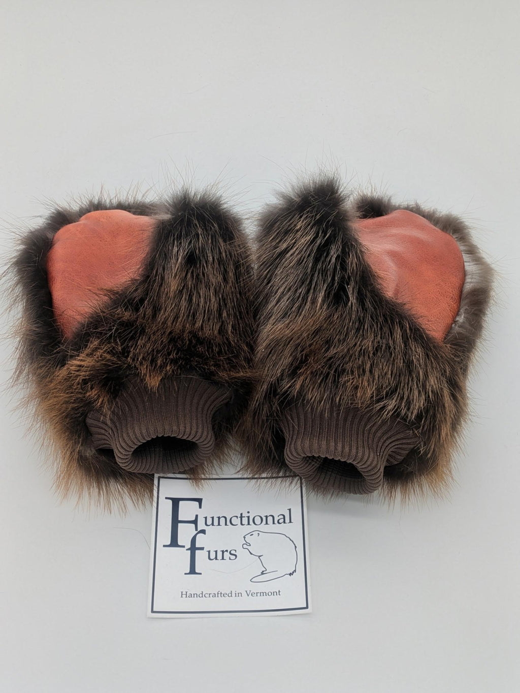 Knit cuffed Beaver Fur Mitten